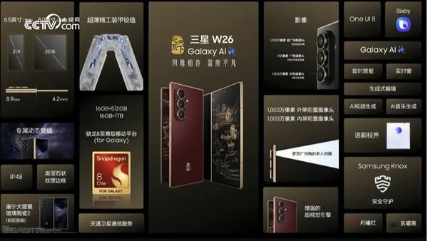 三星心系天下W26手機(jī)發(fā)布 支持衛(wèi)星通信 1.7萬起售